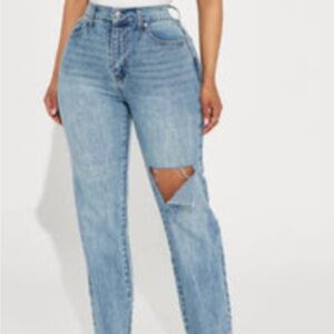 Fashion Nova Light Blue Straight Leg Jeans
